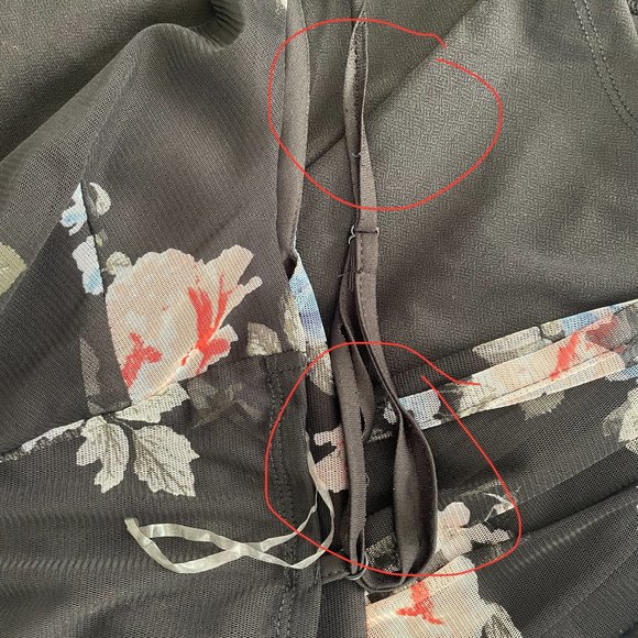 J for Justify, maxi romper with short, floral sheer, backless, size S - Picture 8 of 8